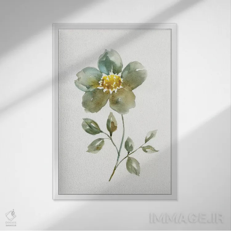 تابلو دکوراتیو گلبرگ ساده دو اثر نان - نمای قابدار سفید