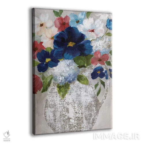 تابلو دکوراتیو دسته گل کتان دو اثر نان - نمای پرسپکتیو محصول