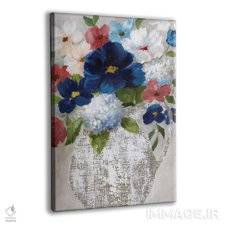تابلو دکوراتیو دسته گل کتان دو اثر نان - نمای پرسپکتیو محصول