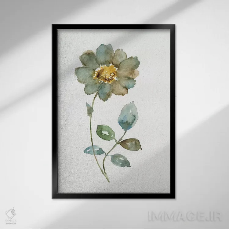 تابلو دکوراتیو گلبرگ ساده یک اثر نان - نمای قابدار مشکی