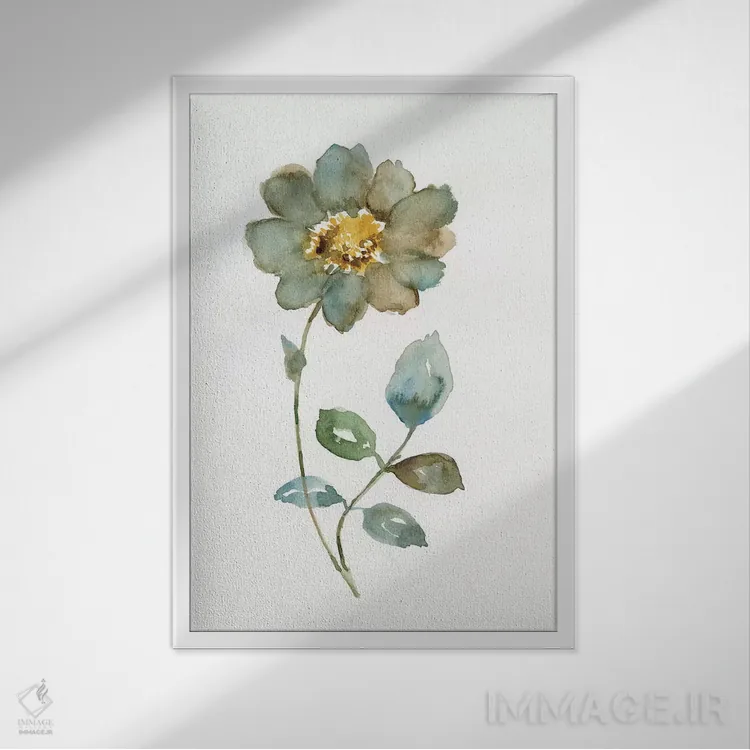 تابلو دکوراتیو گلبرگ ساده یک اثر نان - نمای قابدار سفید