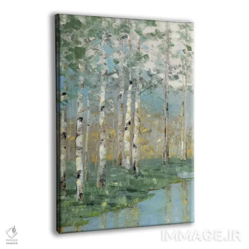 تابلو انتزاعی انعکاس درخت توس یک اثر سالی سواتلند - نمای پرسپکتیو محصول