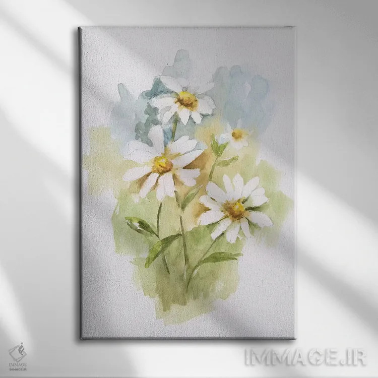 تابلو دکوراتیو مارگریت وحشی یک اثر نان - نمای روبهرو روی دیوار