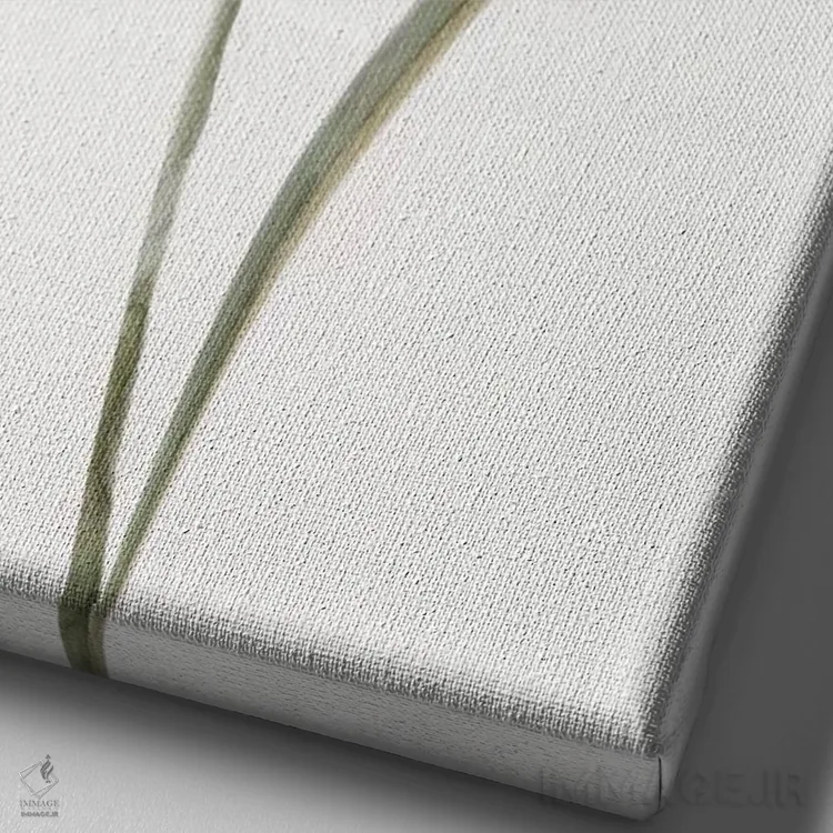 تابلو دکوراتیو گیاهی خنثی یک اثر نان - نمای نزدیک بافت بوم