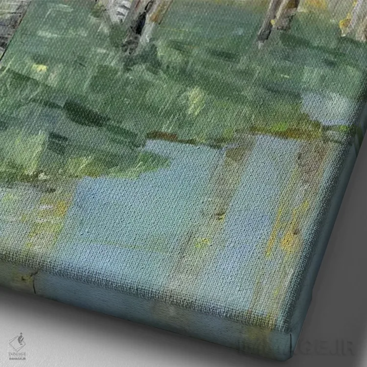 تابلو انتزاعی انعکاس درخت توس یک اثر سالی سواتلند - نمای نزدیک بافت بوم