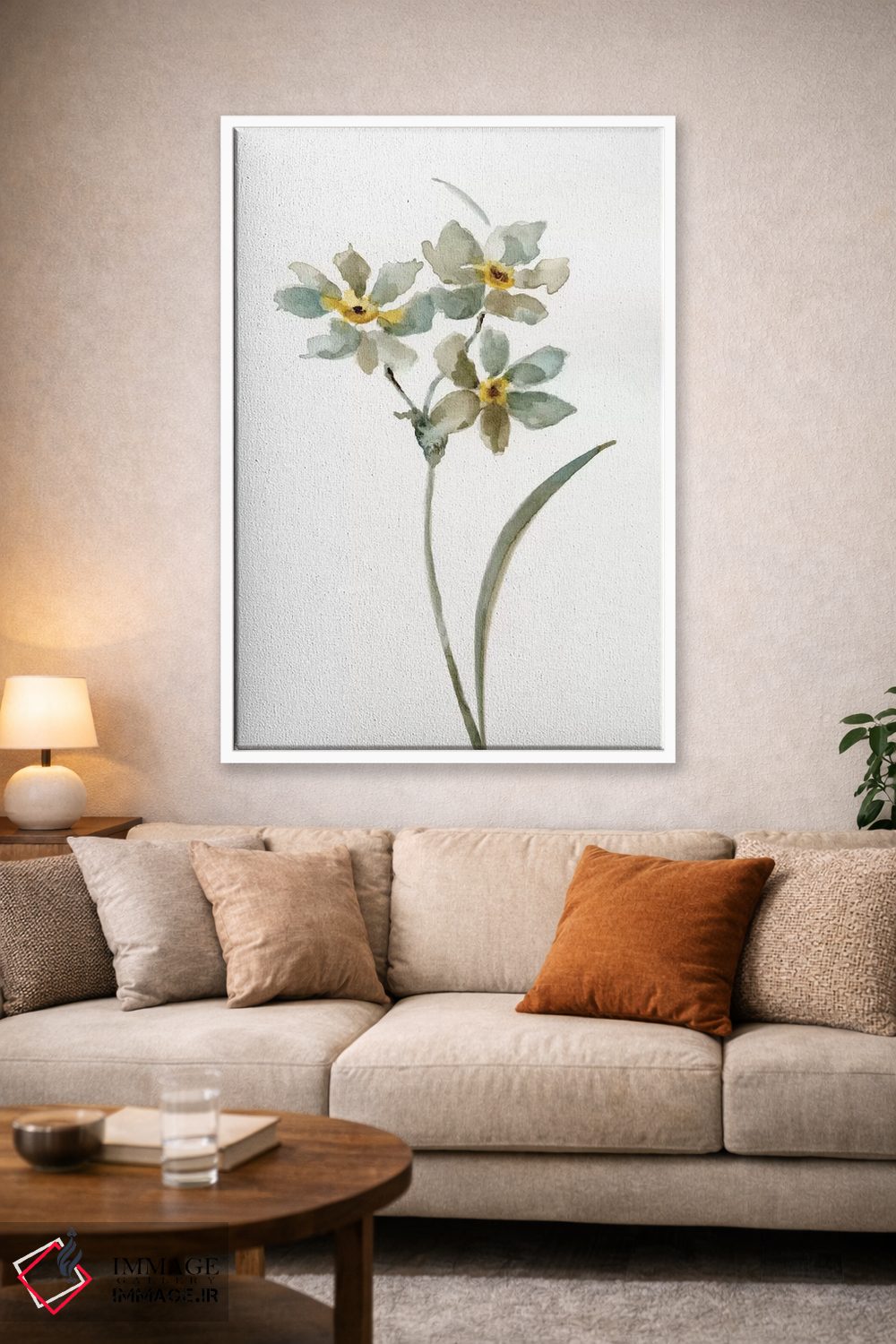 تابلو دکوراتیو گیاهی خنثی یک اثر نان - D1W