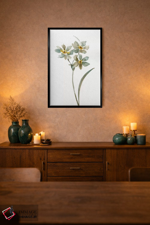 تابلو دکوراتیو گیاهی خنثی یک اثر نان - D2B