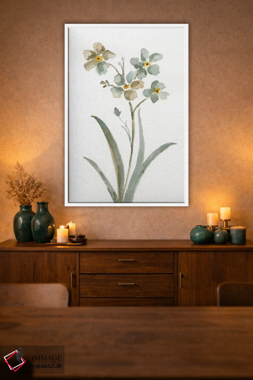 تابلو دکوراتیو گیاهی خنثی دو اثر نان - D1W