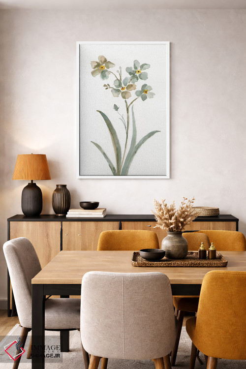 تابلو دکوراتیو گیاهی خنثی دو اثر نان - D5W