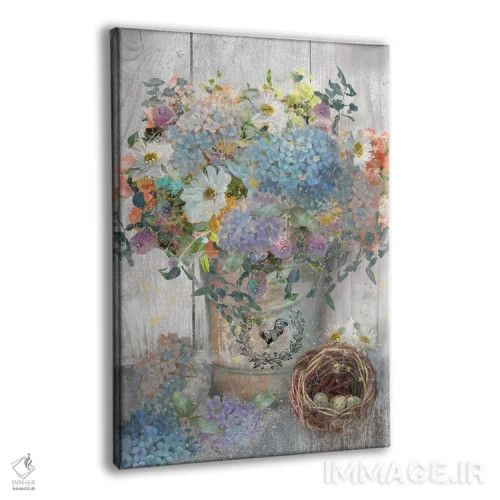 تابلو دکوراتیو سطل گل یک اثر نان - نمای پرسپکتیو محصول