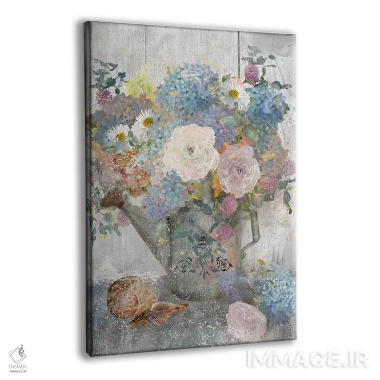 تابلو دکوراتیو سطل گل دو اثر نان - نمای پرسپکتیو محصول