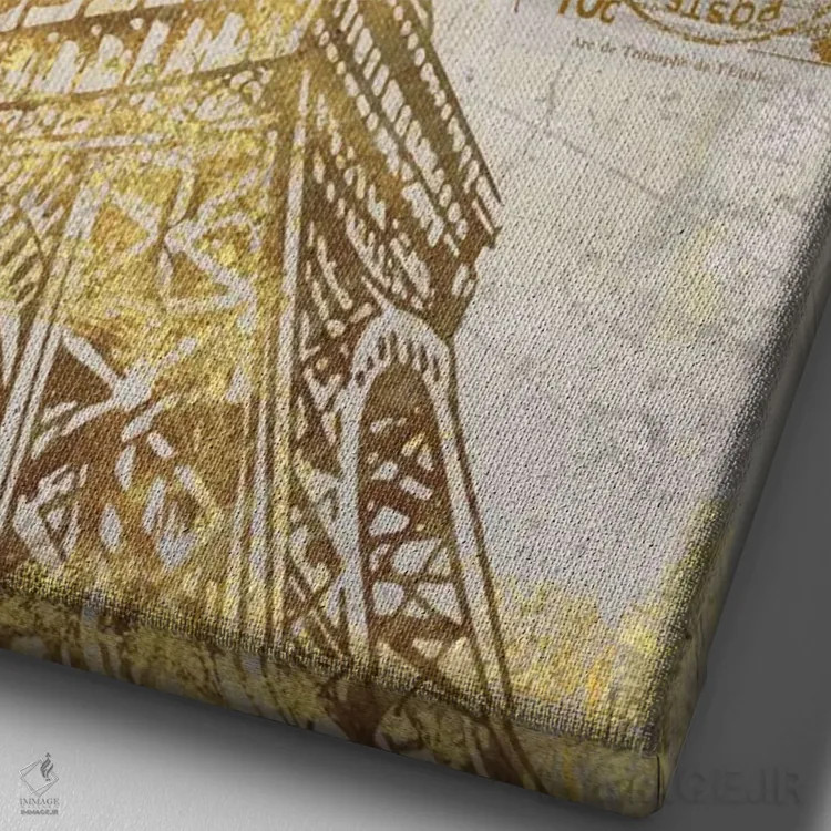 تابلو دکوراتیو باغ ایفل اثر نان - نمای نزدیک بافت بوم