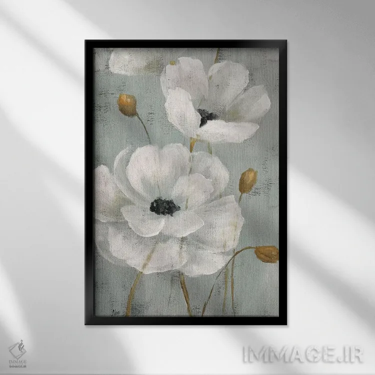 تابلو دکوراتیو باغ مروارید یک اثر نان - نمای قابدار مشکی