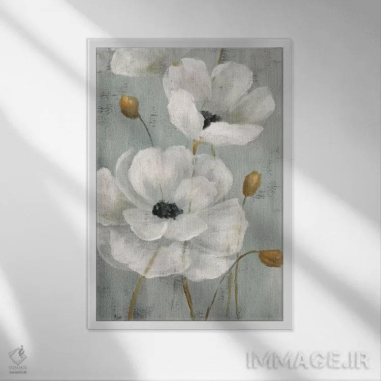 تابلو دکوراتیو باغ مروارید یک اثر نان - نمای قابدار سفید
