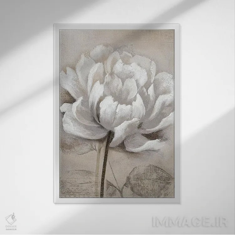 تابلو دکوراتیو سفید ملایم I اثر نان - نمای قابدار سفید