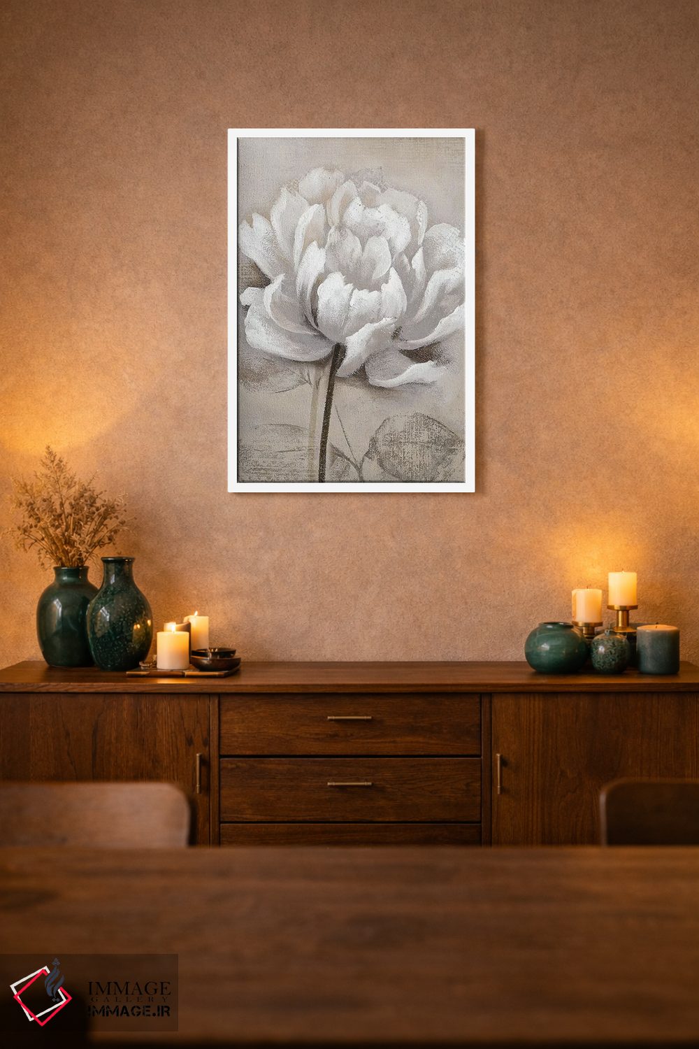 تابلو دکوراتیو سفید ملایم I اثر نان - D1W