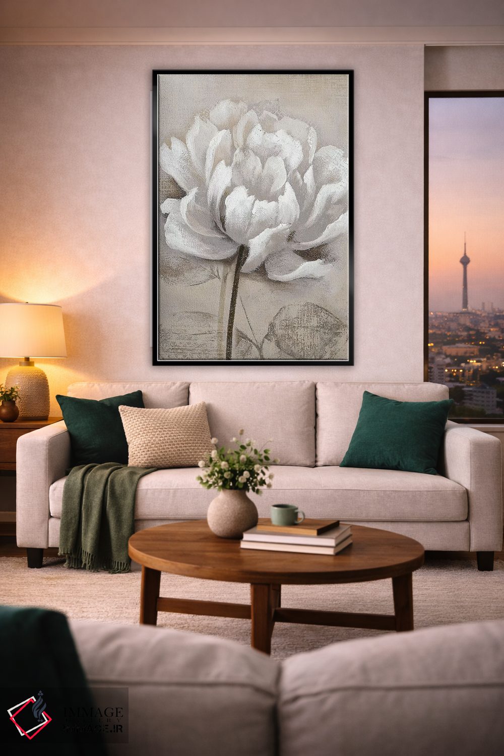 تابلو دکوراتیو سفید ملایم I اثر نان - D2B