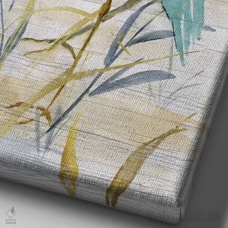 تابلو مدرن حواصیل آبی II اثر نان - نمای نزدیک بافت بوم