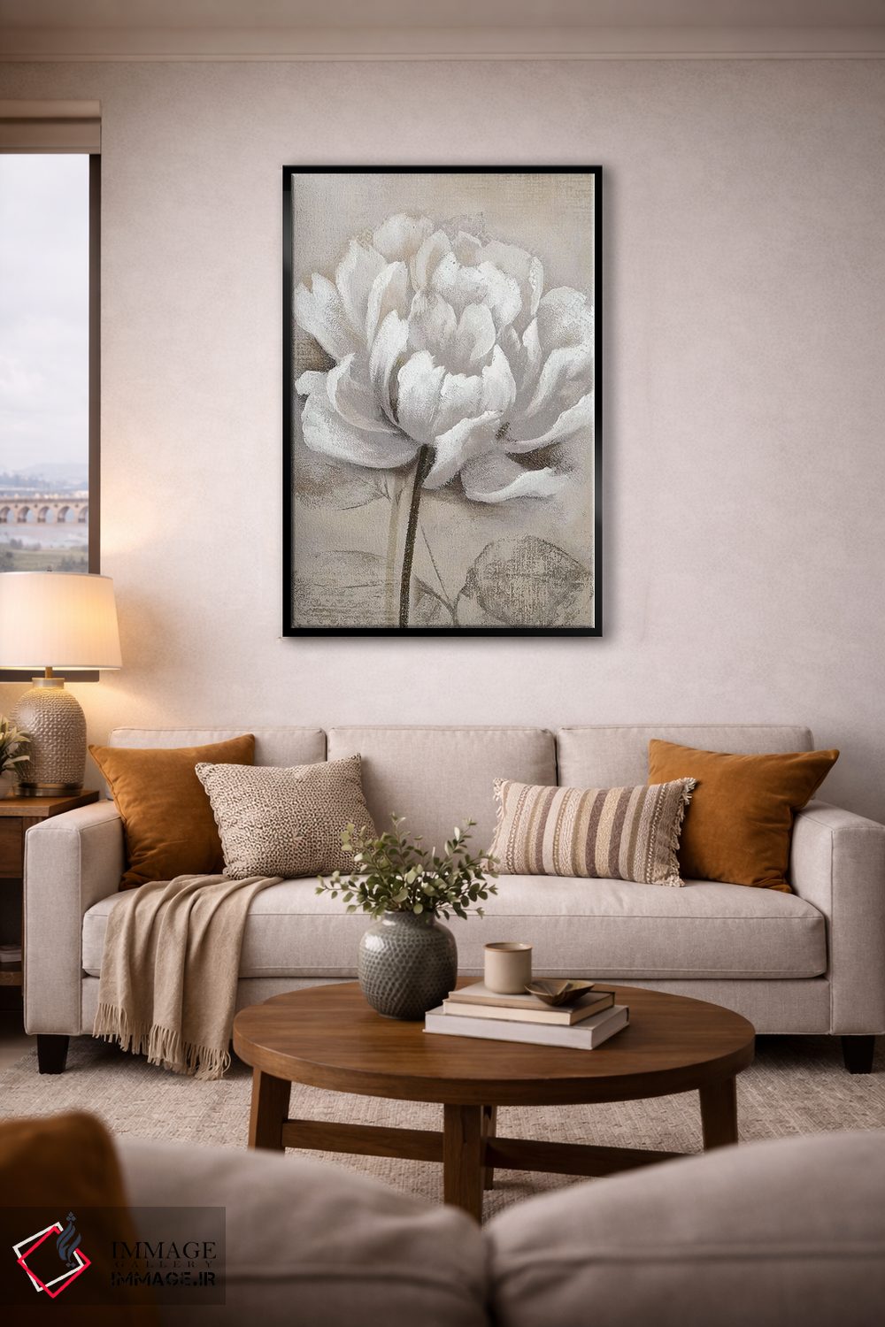 تابلو دکوراتیو سفید ملایم I اثر نان - D5B