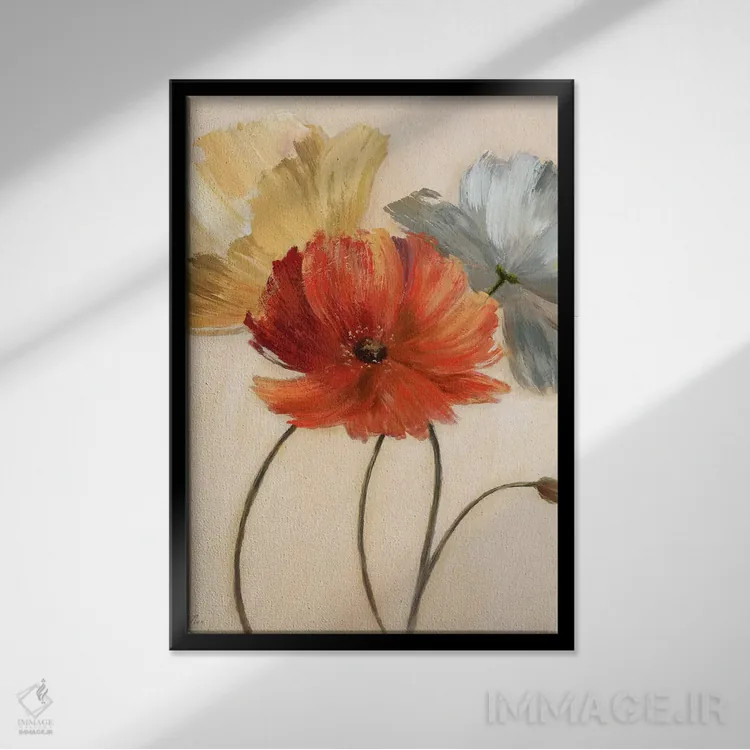 تابلو مدرن پالت شقایق I اثر نان - نمای قابدار مشکی