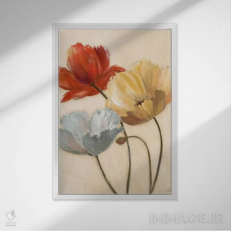 تابلو دکوراتیو پالت شقایق II اثر نان - نمای قابدار سفید