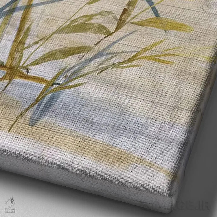 تابلو مدرن حواصیل آبی I اثر نان - نمای نزدیک بافت بوم