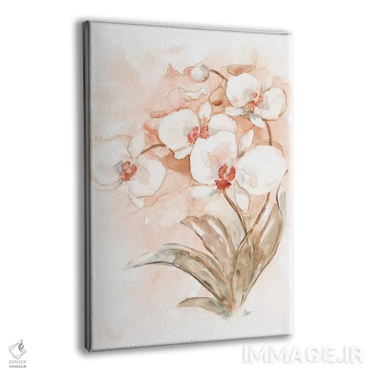 تابلو دکوراتیو ارکیده سفید و مرجانی II اثر نان - نمای پرسپکتیو محصول