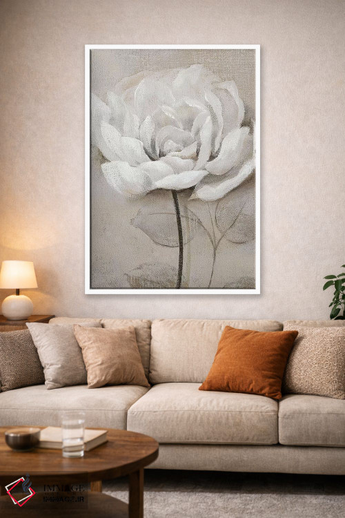 تابلو دکوراتیو سفید ملایم III اثر نان - D1W