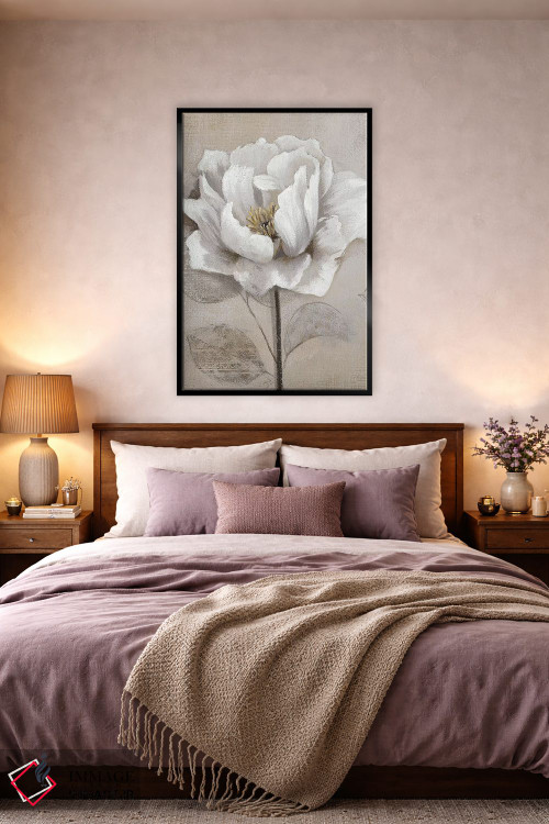 تابلو دکوراتیو سفید ملایم II اثر نان - D5B