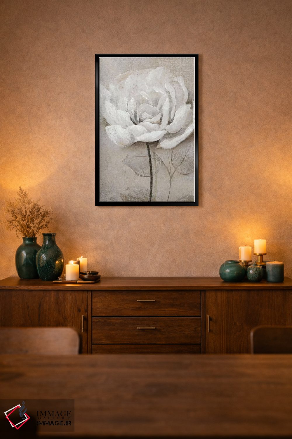 تابلو دکوراتیو سفید ملایم III اثر نان - D2B