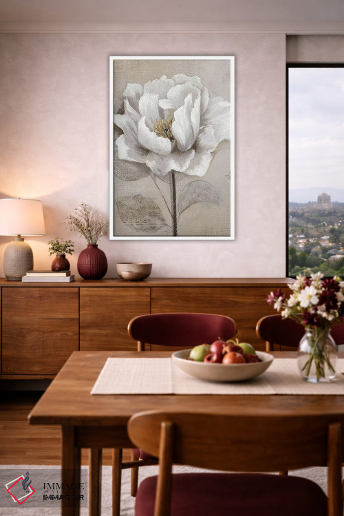 تابلو دکوراتیو سفید ملایم II اثر نان - D4W