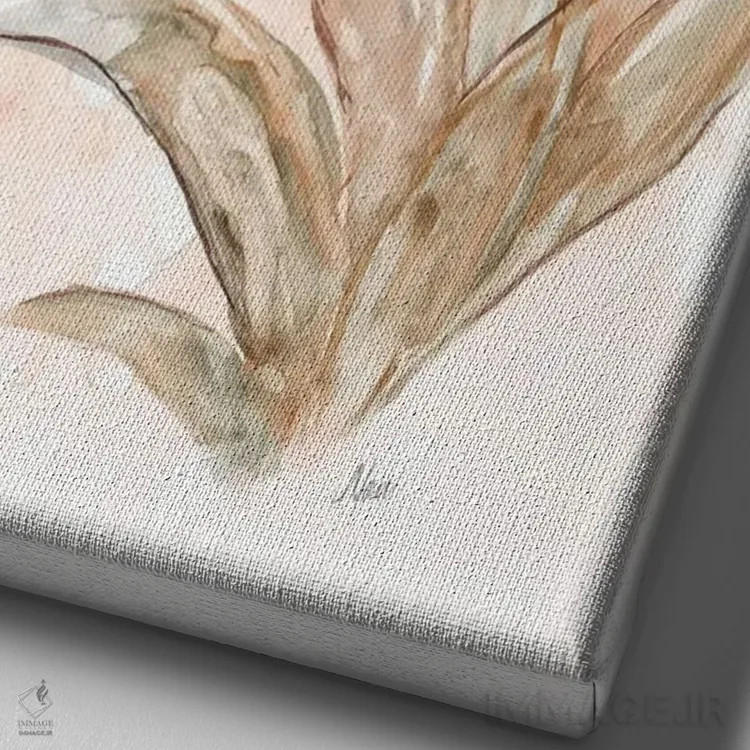 تابلو دکوراتیو ارکیده سفید و مرجانی II اثر نان - نمای نزدیک بافت بوم