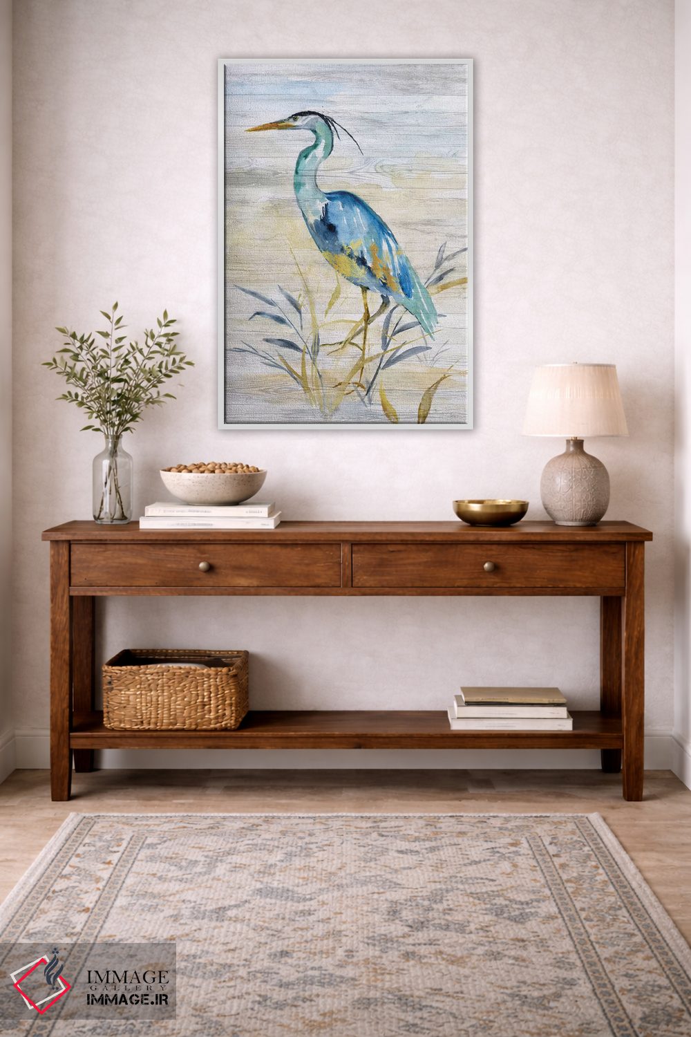 تابلو مدرن حواصیل آبی II اثر نان - D1W