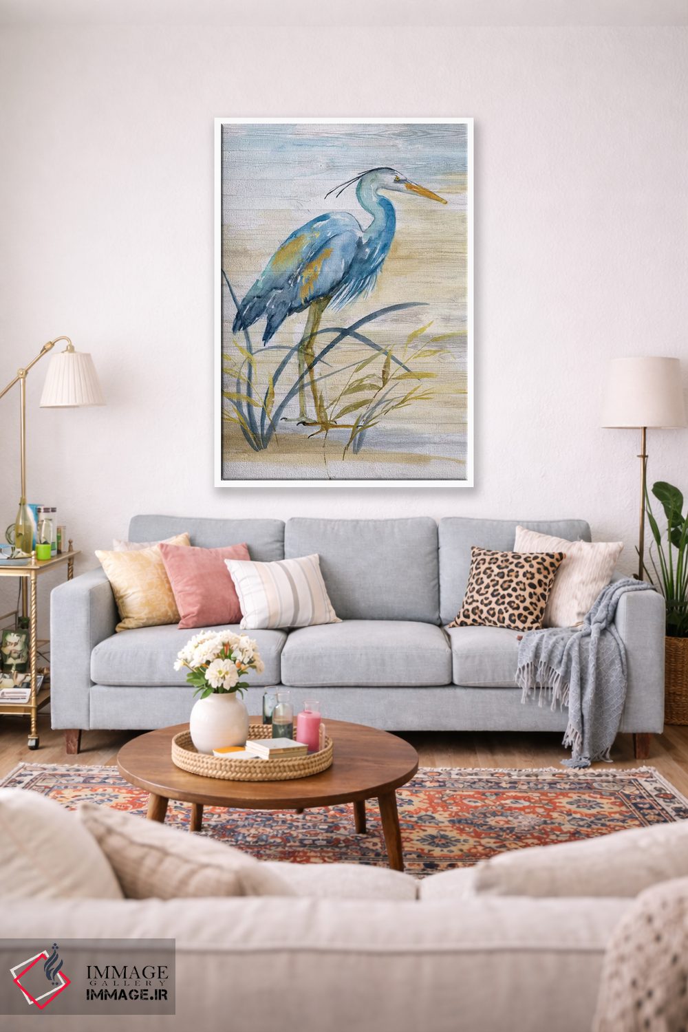 تابلو مدرن حواصیل آبی I اثر نان - D1W
