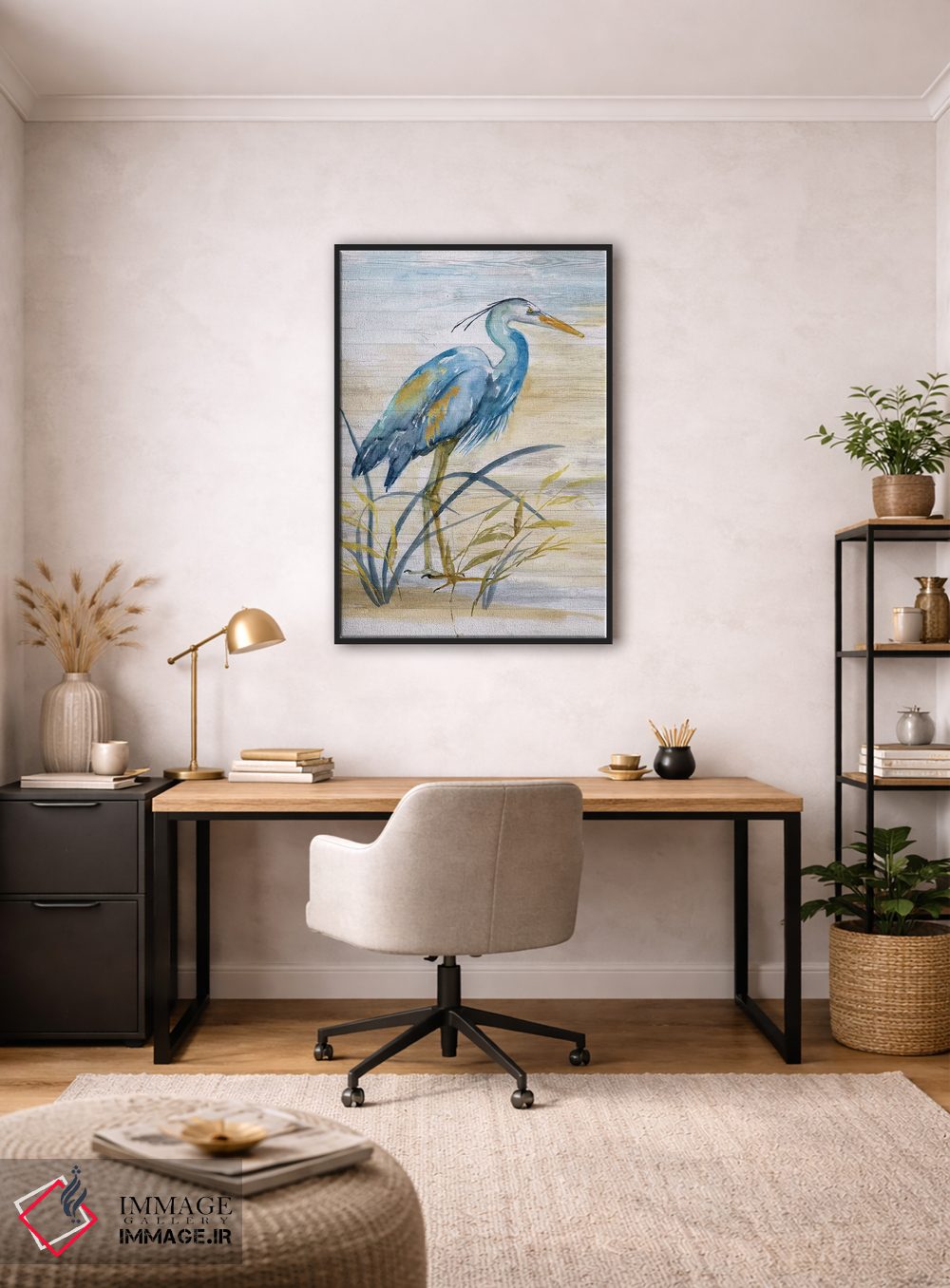 تابلو مدرن حواصیل آبی I اثر نان - D3B