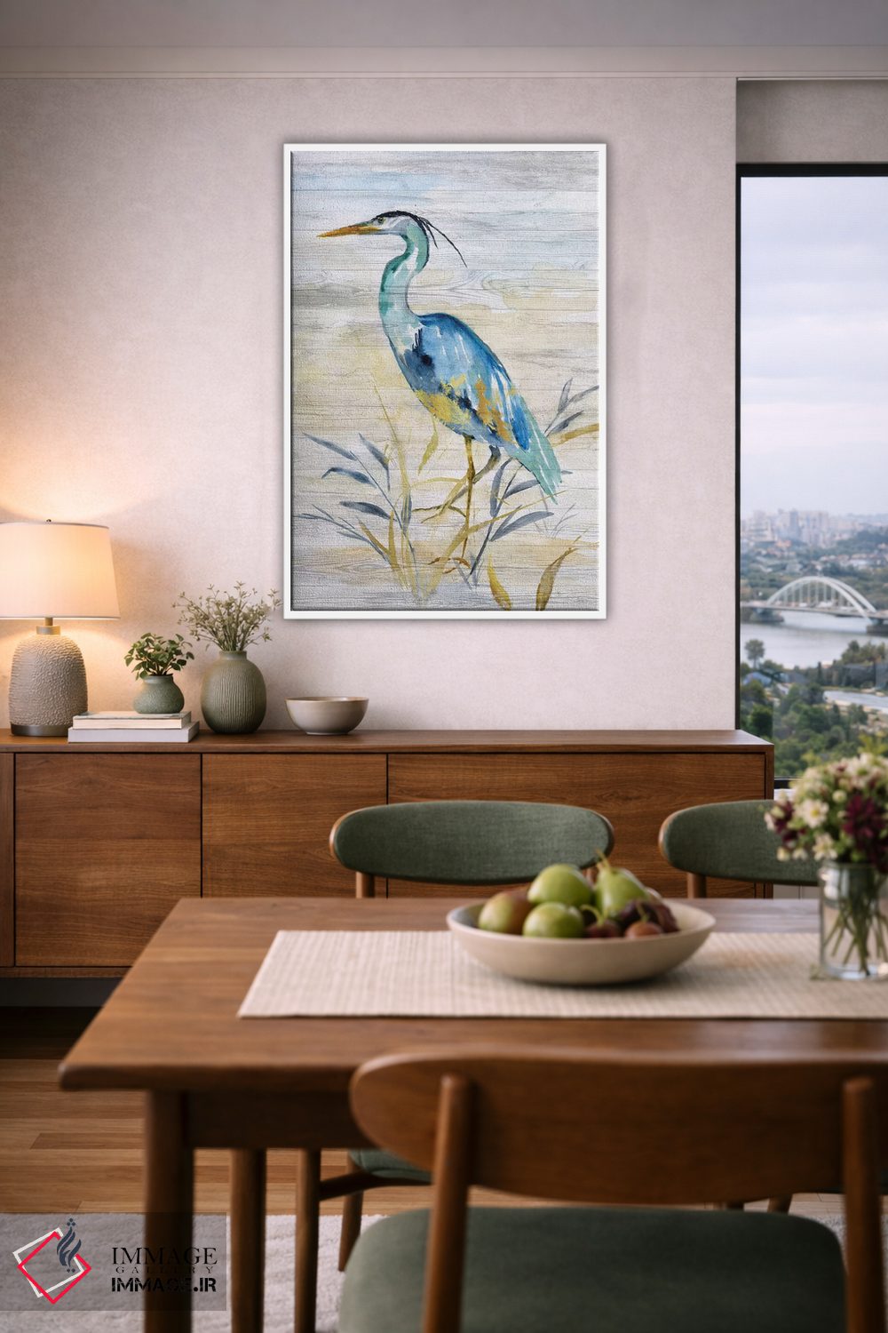 تابلو مدرن حواصیل آبی II اثر نان - D6W