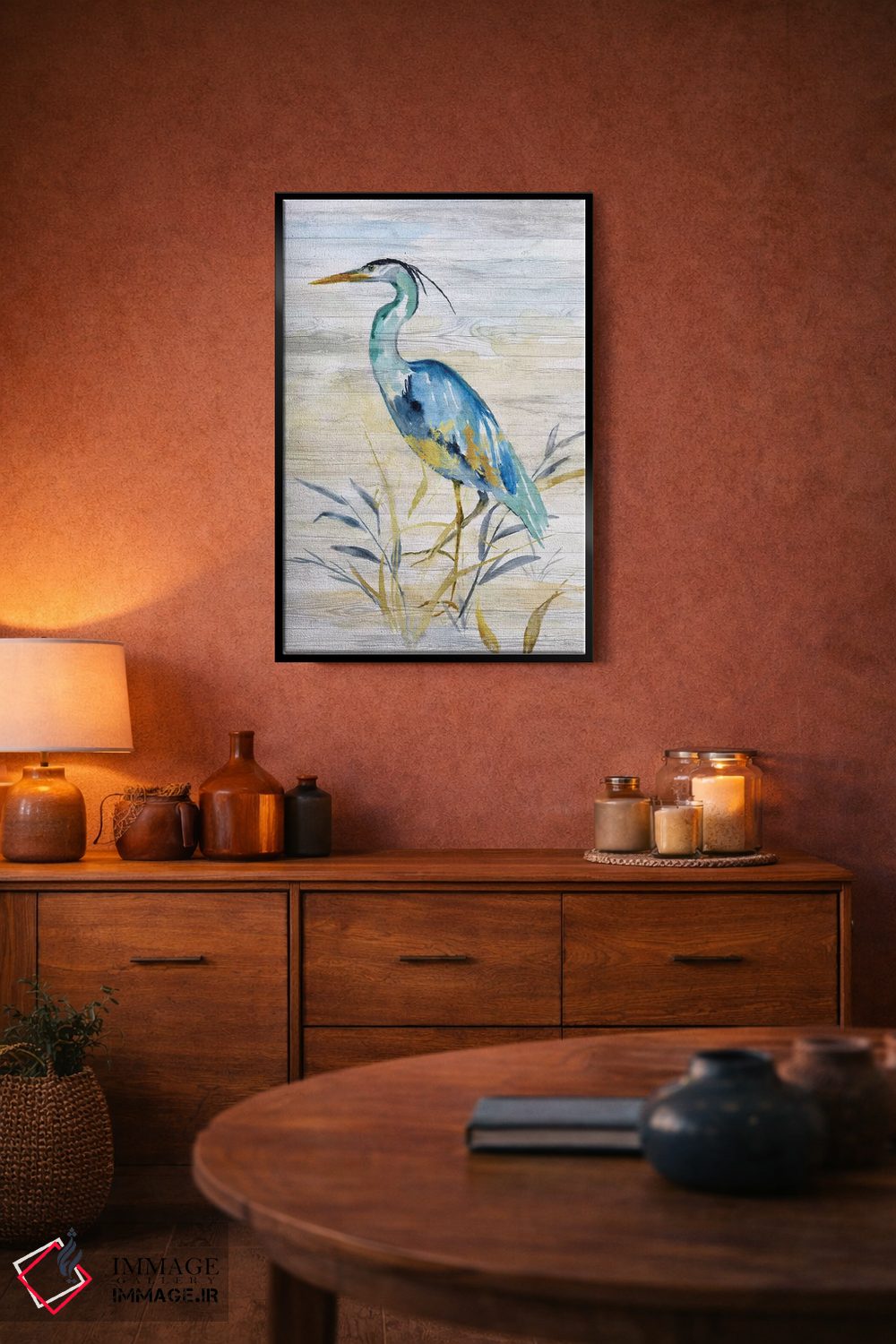 تابلو مدرن حواصیل آبی II اثر نان - D4B