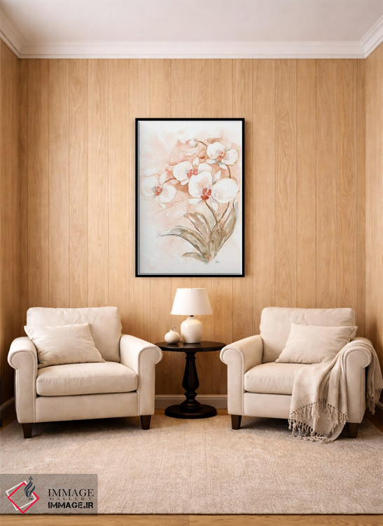 تابلو دکوراتیو ارکیده سفید و مرجانی II اثر نان - D3B