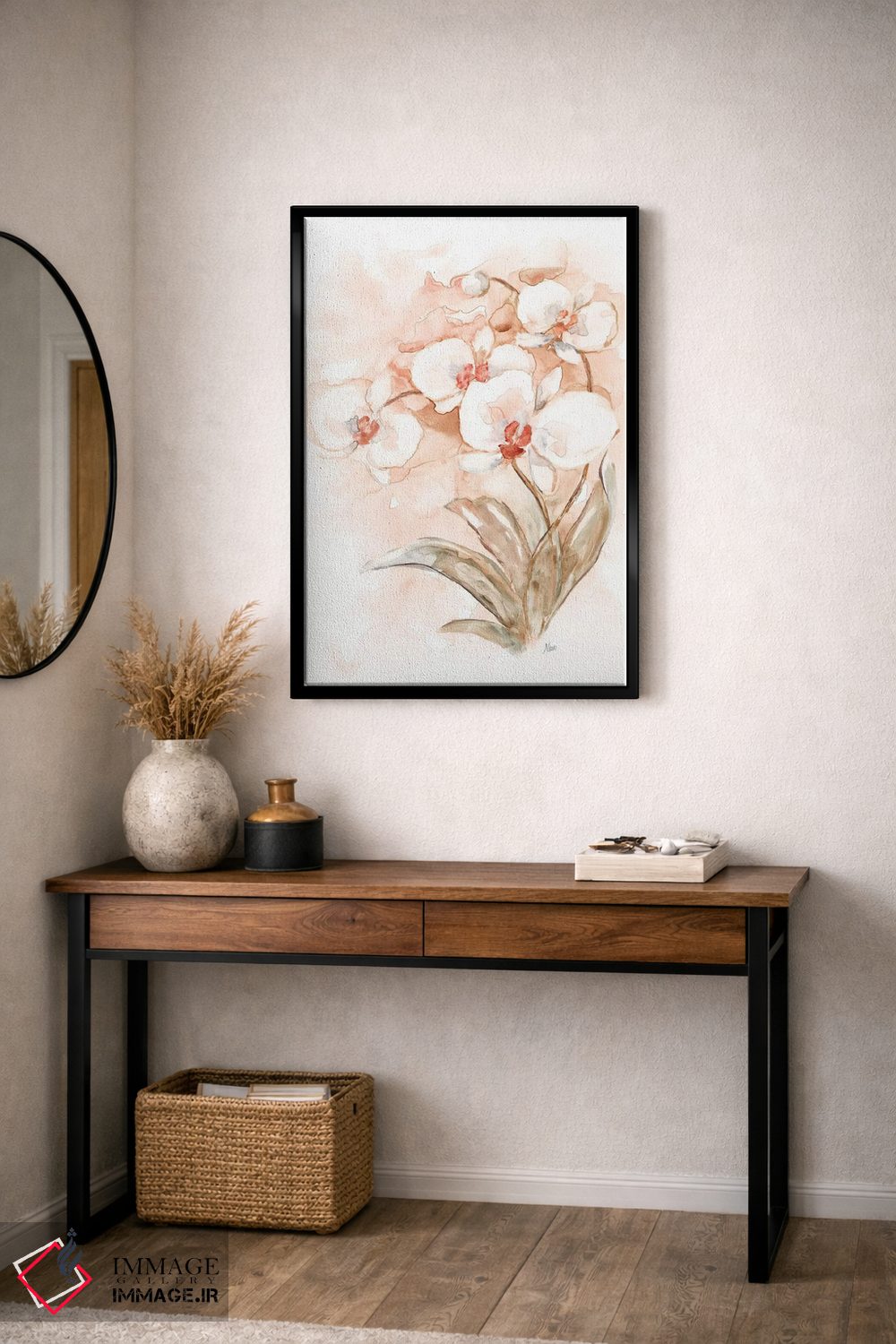 تابلو دکوراتیو ارکیده سفید و مرجانی II اثر نان - D4B