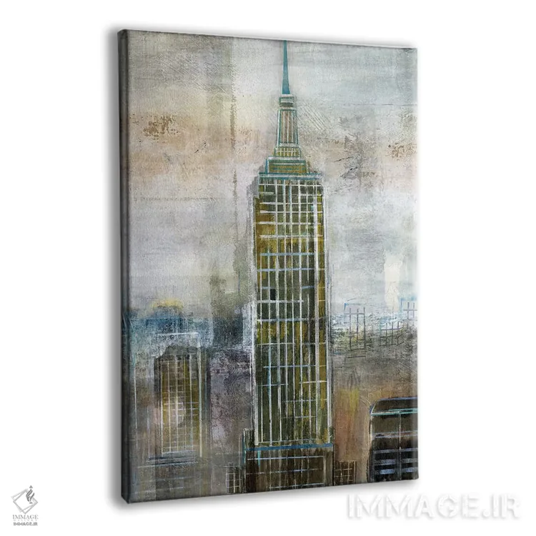 تابلو انتزاعی تقابل شهری اثر نان - نمای پرسپکتیو محصول