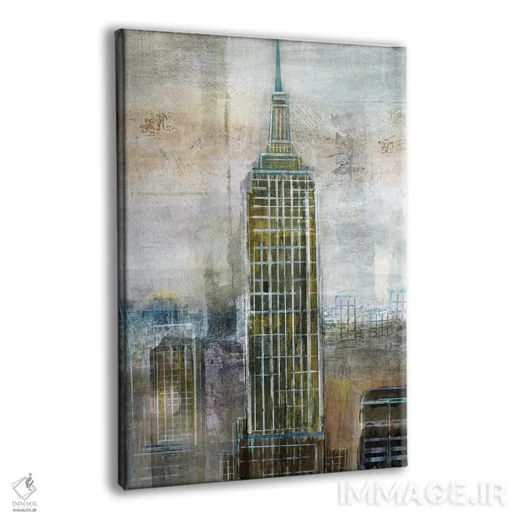 تابلو انتزاعی تقابل شهری اثر نان - نمای پرسپکتیو محصول