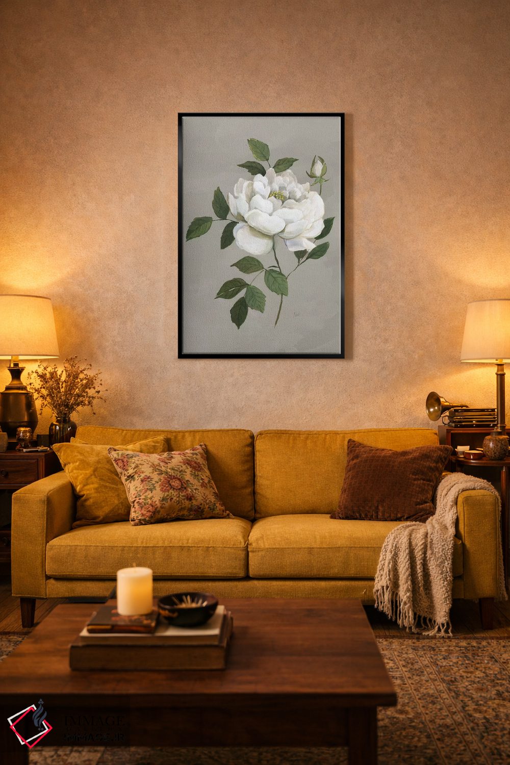 تابلو مدرن رز گیاهی اثر نان - D4B