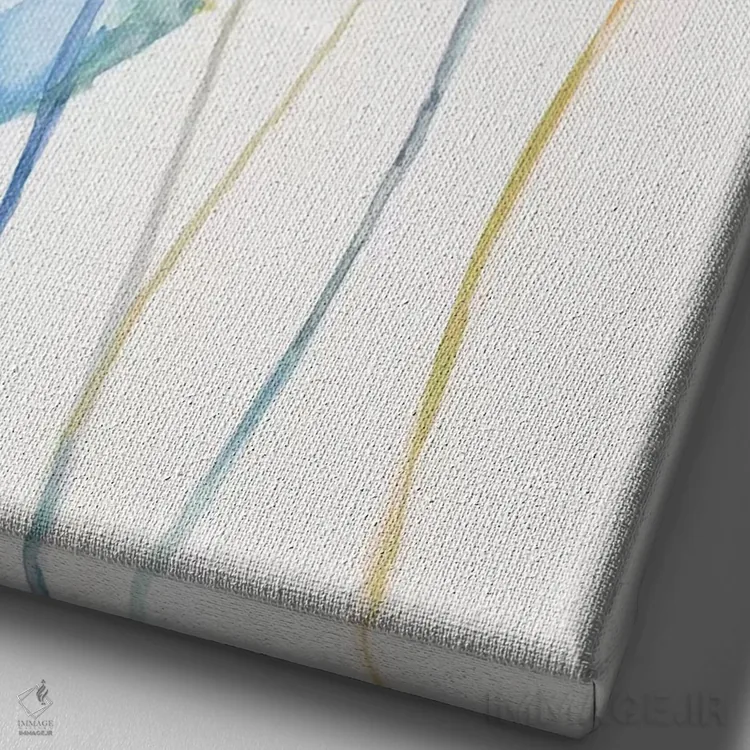 تابلو مدرن آبی های گل های وحشی I اثر نان - نمای نزدیک بافت بوم