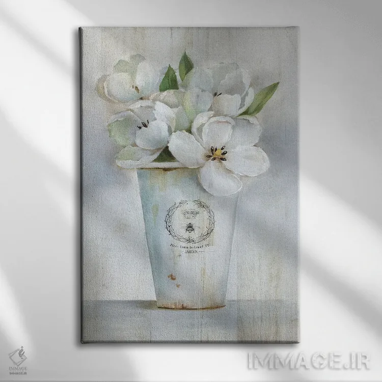 تابلو مدرن گل فروش فرانسوی I اثر نان - نمای روبهرو روی دیوار