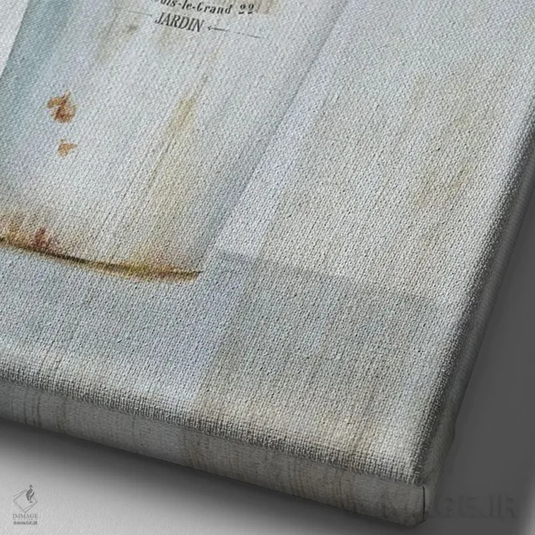 تابلو مدرن گل فروش فرانسوی I اثر نان - نمای نزدیک بافت بوم