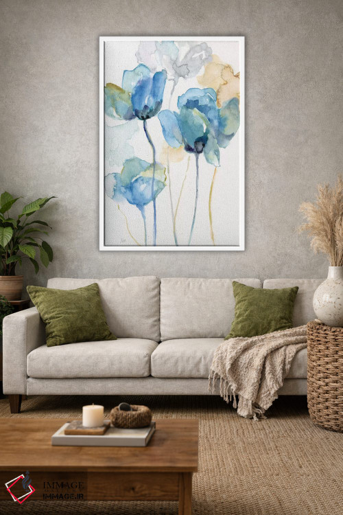 تابلو مدرن آبی های گل های وحشی I اثر نان - D1W