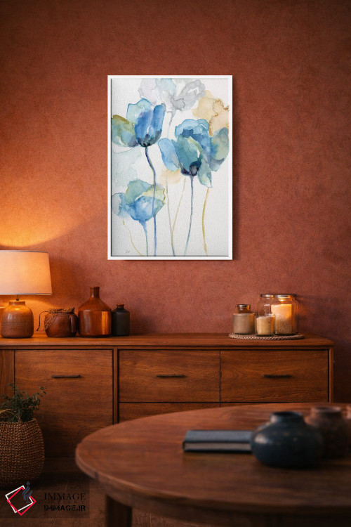 تابلو مدرن آبی های گل های وحشی I اثر نان - D3W