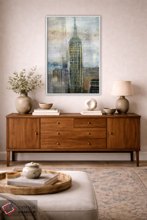 تابلو انتزاعی تقابل شهری اثر نان - D1W