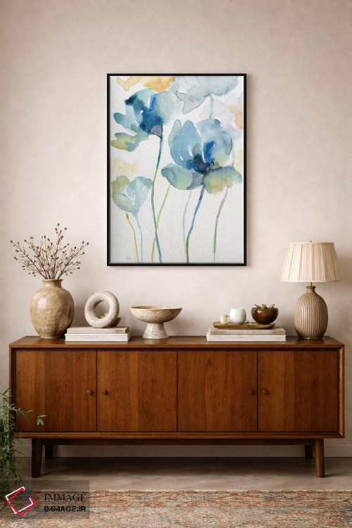 تابلو مدرن آبی های گل های وحشی II اثر نان - D1B
