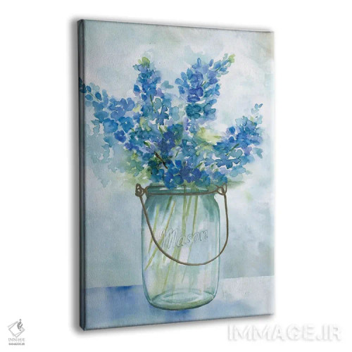 تابلو مدرن گل های آبی II اثر نان - نمای پرسپکتیو محصول